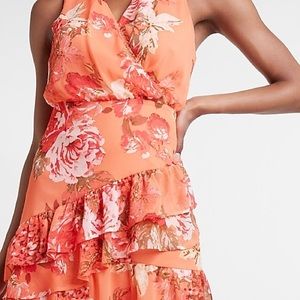 Express Floral Wrap Fit and Flare Dress XS NWT